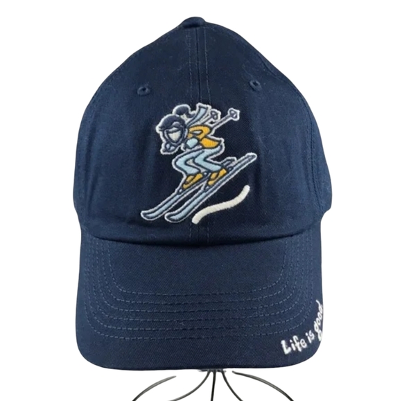Life Is Good Unisex Baseball Hat Cap Skiing Girl Blue Adjustable Dad Hat NWT - Picture 3 of 9